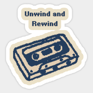 Unwind and Rewind - 1bit PixelArt Sticker